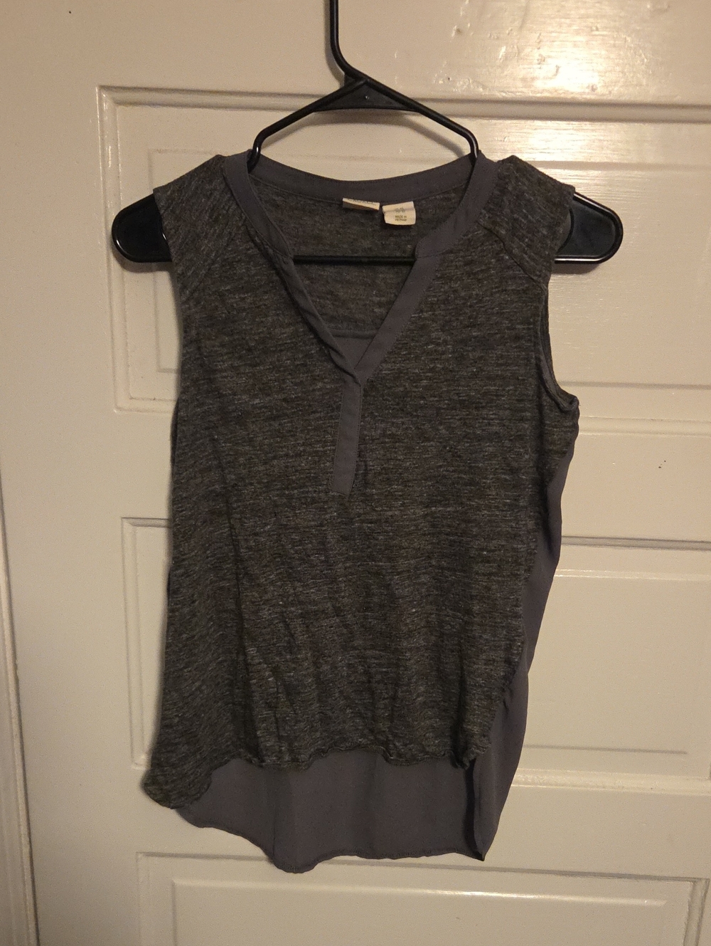Lucy & Laurel Heather Gray Layered V-Neck Tank
